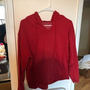 Brandy Melville john galt red v neck hoodie🥊🍷🎒